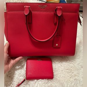 Kate Spade Large Red Satchel & wallet
